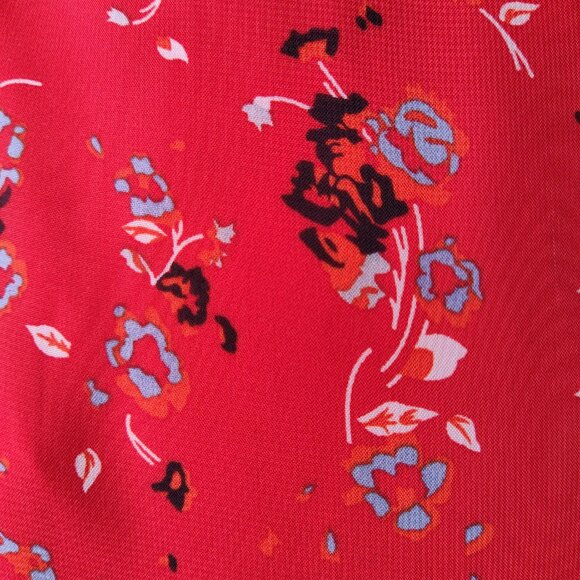 AAKAA Twist Bodice w Peplum Abstract Floral Sheer Flowy Mini Dress Lined S NWT - Picture 12 of 13